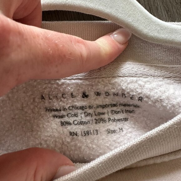 Alice & Wonder Chicago Varsity Sweatshirt - Chicago Cubs - Ivory / Blue - Medium - Picture 7 of 8